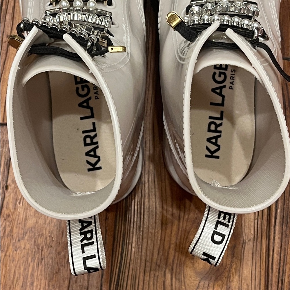 Karl Lagerfeld Bedazzled Rain Boot Size 10 - Picture 10 of 12